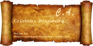 Czirbusz Alexandra névjegykártya